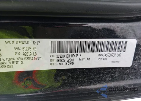 2017 Dodge Charger Sxt Awd z USA, uszkodzony, nr VIN 2C3CDXJGXHH644915